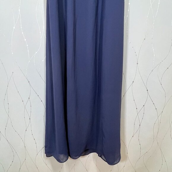 BHLDN Anthropologie Diana Navy Ruffle Maxi Gown $200 - Picture 9 of 12